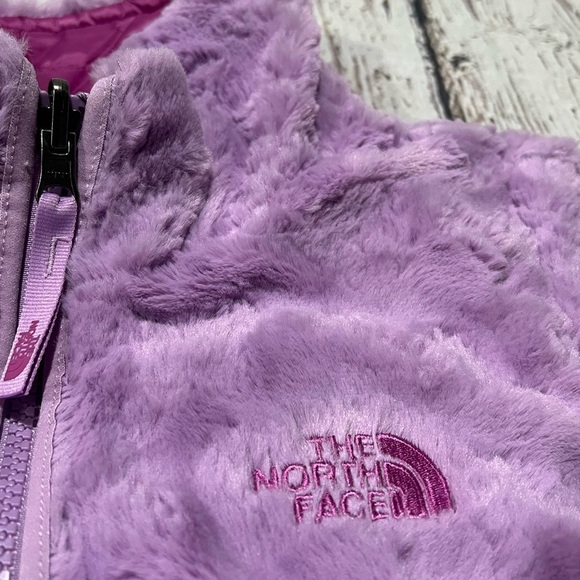 Girls the North Face Reversible Fleece Style Outwear Plush Zip Up Jacket Girls - Picture 11 of 13